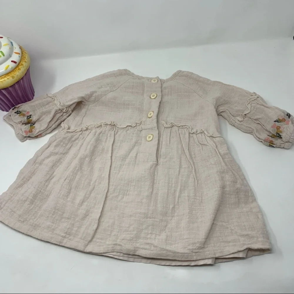 Jessica Simpson Blush Embroidered Floral Peasant Dress